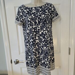 Tory Burch Navy and White Floral Dress
